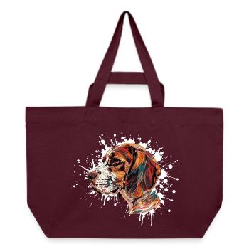Beagle Color Explosion - Recycled Shopping Bag Stanley/Stella - burgundy - Front
