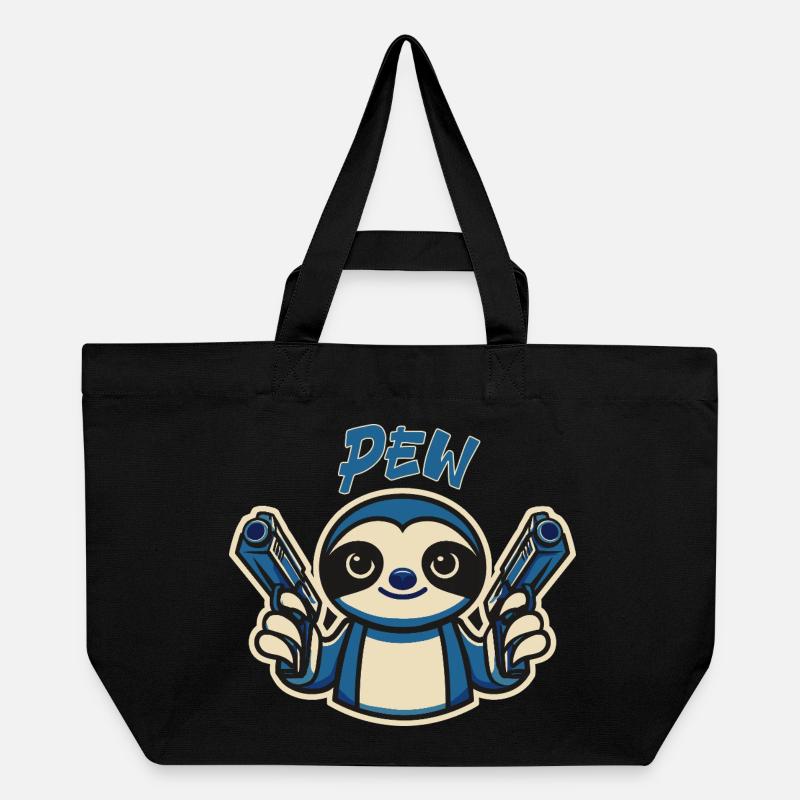 Cute Sloth Pew - Recycled Shopping Bag Stanley/Stella - black