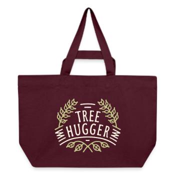 Baumumarmer, Waldbaden, Naturliebhaber - Recycelte Shopping Bag von Stanley/Stella - Burgunderrot - Vorne