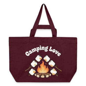 Lagerfeuer Liebe Marshmallows - Recycelte Shopping Bag von Stanley/Stella - Burgunderrot - Vorne