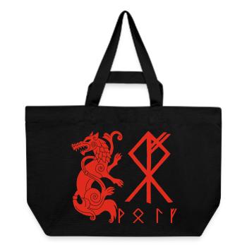 Red Wolf Fenrir - Recycled Shopping Bag Stanley/Stella - black - Front