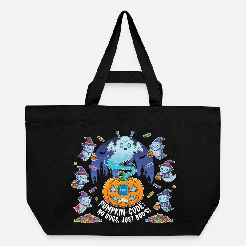 Pumpkin-Code: No Bugs, Just Boo's ! - Recycelte Shopping Bag von Stanley/Stella - Schwarz