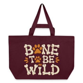  Bone To Be Wild Lustiger Hunde Spruch Für - Recycelte Shopping Bag von Stanley/Stella - Burgunderrot - Vorne
