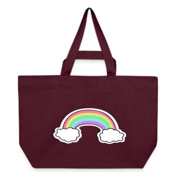 Pastellregenbogen mit Wolken Motiv - Recycelte Shopping Bag von Stanley/Stella - Burgunderrot - Vorne