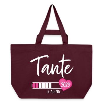 Tante Loading 2023 Herz Nichte Mädchen - Recycelte Shopping Bag von Stanley/Stella - Burgunderrot - Vorne