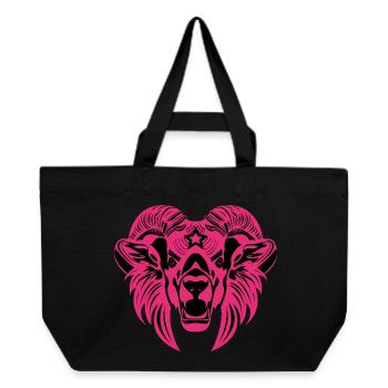 Animal Head – Mythical Animal, Animal, Lion, Goat, Ram, Buck - Recycled Shopping Bag Stanley/Stella - black - Front