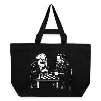 Karl Marx und Friedrich Engels spielen Schach - Recycelte Shopping Bag von Stanley/Stella - Schwarz - Vorne