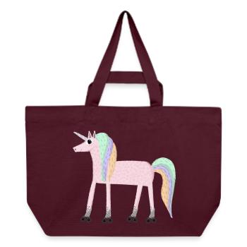 Unicorn_rollerSKate - Recycelte Shopping Bag von Stanley/Stella - Burgunderrot - Vorne