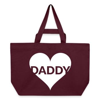 Daddy Herz Geschenk - Recycelte Shopping Bag von Stanley/Stella - Burgunderrot - Vorne