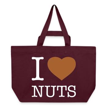I LOVE NUTS - Recycelte Shopping Bag von Stanley/Stella - Burgunderrot - Vorne