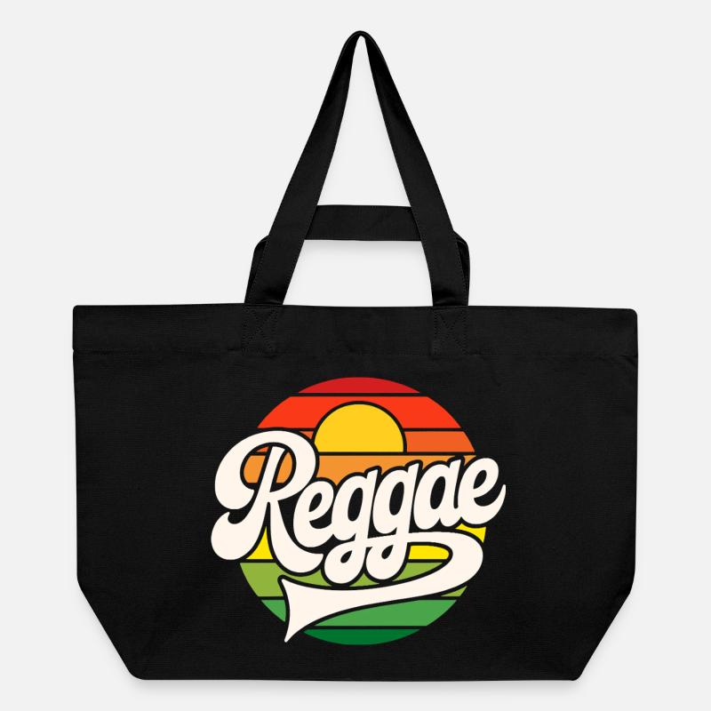  Reggae Retro Sunset - Recycelte Shopping Bag von Stanley/Stella - Schwarz
