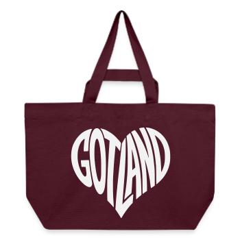 Gotland Herz Schriftzug - Recycelte Shopping Bag von Stanley/Stella - Burgunderrot - Vorne