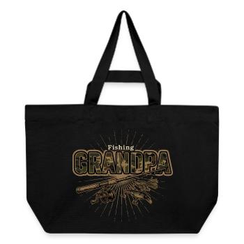Fishing Grandpa Angeln Opa - Recycled Shopping Bag Stanley/Stella - black - Front