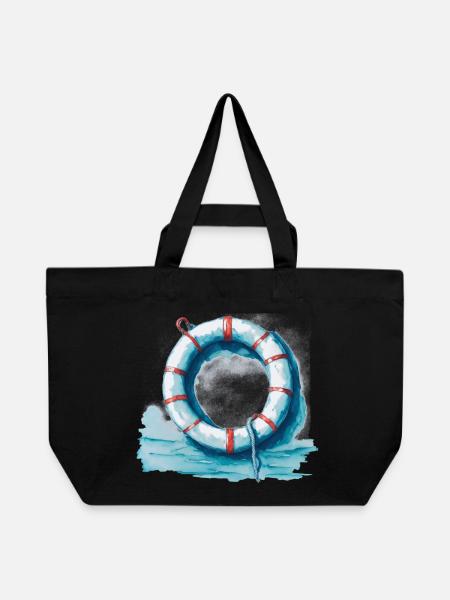 Rettungsring - Recycelte Shopping Bag von Stanley/Stella - Schwarz