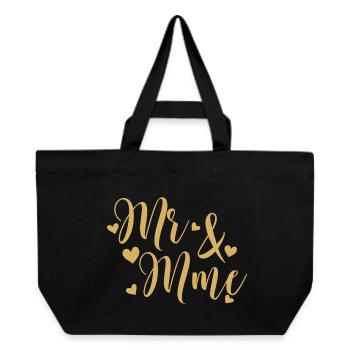 Mr And Mrs Golden Script - Recycled Shopping Bag Stanley/Stella - black - Front