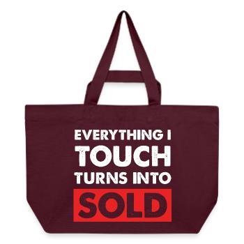 Everything I touch sells - Recycled Shopping Bag Stanley/Stella - burgundy - Front