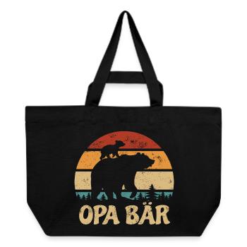 Grandpa Bear - Mother's Day - Vintage Gift - Recycled Shopping Bag Stanley/Stella - black - Front