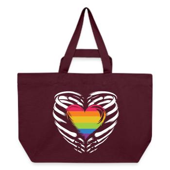 LGBTQ Pride Monat - Regenbogenherz - Recycelte Shopping Bag von Stanley/Stella - Burgunderrot - Vorne