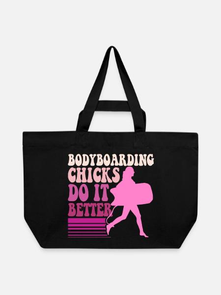Bodyboarding Chicks Bodyboarder - Recycelte Shopping Bag von Stanley/Stella - Schwarz