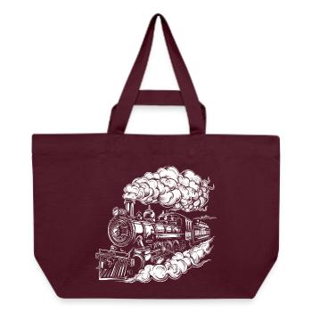 Dampflokomotive Grafik - Recycelte Shopping Bag von Stanley/Stella - Burgunderrot - Vorne