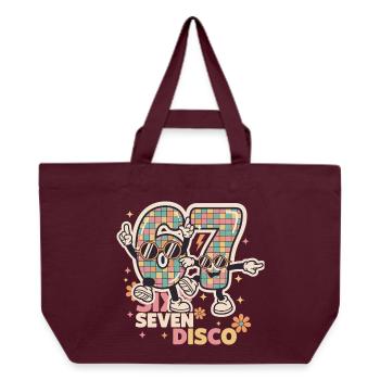 67 Six Seven Lustiges Italien Retro Discokugel - Recycelte Shopping Bag von Stanley/Stella - Burgunderrot - Vorne