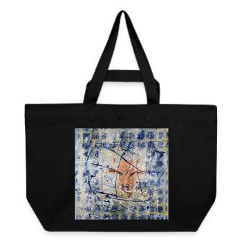 Abstraktes Tierporträt mit Kuh - Recycelte Shopping Bag von Stanley/Stella - Schwarz - Vorne