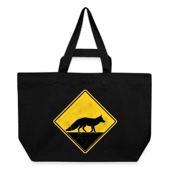 Renard panneau de signalisation jaune - Cabas recyclé Stanley/Stella - noir - Devant