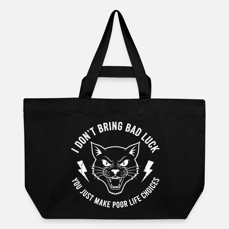 Pech oder Wille Katzen-Spruch - Recycelte Shopping Bag von Stanley/Stella - Schwarz