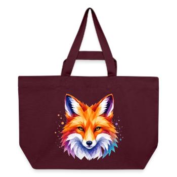 Fuchs Design – Polygon Fox Motiv für Tierliebhaber - Recycelte Shopping Bag von Stanley/Stella - Burgunderrot - Vorne