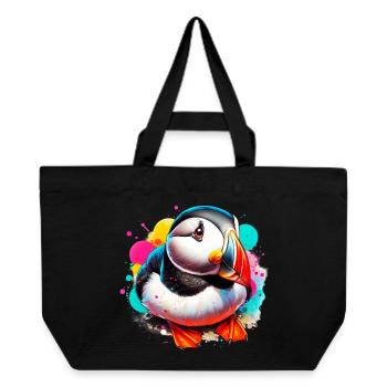 Papageitaucher - Recycelte Shopping Bag von Stanley/Stella - Schwarz - Vorne