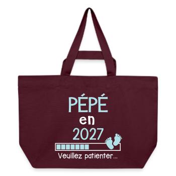 Grandpa in 2027 Gift Future Grandpa - Recycled Shopping Bag Stanley/Stella - burgundy - Front