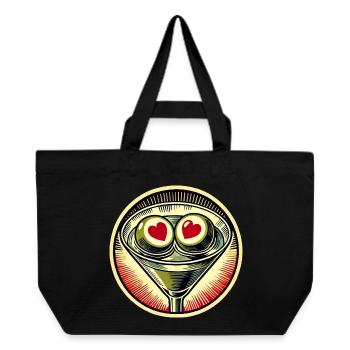 Heart Eyes Martini Retro - Recycled Shopping Bag Stanley/Stella - black - Front