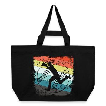 Baseball Baseballspieler - Recycelte Shopping Bag von Stanley/Stella - Schwarz - Vorne