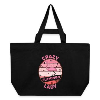 Crazy Flamingo Lady Flamingo Design - Recycled Shopping Bag Stanley/Stella - black - Front
