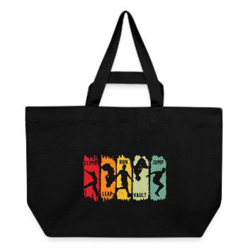 Parkour Freilauf Klettern Sprung Lauf Sprung Sprung Sprung - Recycelte Shopping Bag von Stanley/Stella - Schwarz - Vorne