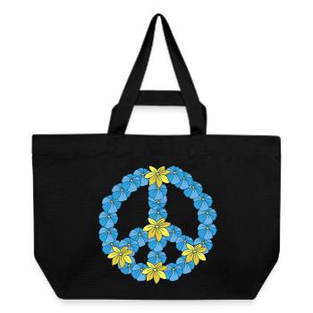 Signes de Paix Paix Design fleur hippie - Cabas recyclé Stanley/Stella - noir - Devant