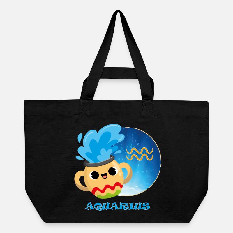Sternzeichen Wassermann - Recycelte Shopping Bag von Stanley/Stella - Schwarz