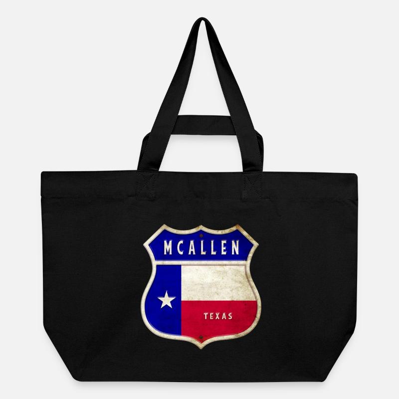 Design du drapeau du Texas de McAllen - Cabas recyclé Stanley/Stella - noir