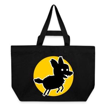 Wolf – Wild Nature Motif & Animal Welfare Statement - Recycled Shopping Bag Stanley/Stella - black - Front