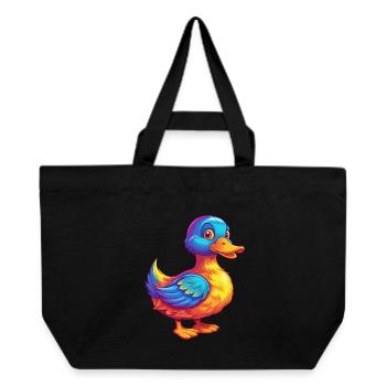 canard coloré Kawaii personnage de dessin animé oiseau - Cabas recyclé Stanley/Stella - noir - Devant