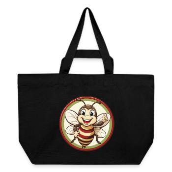 Abeille Coloré Kawaii Dessin Animé Personnage Clipart Animal de compagnie - Cabas recyclé Stanley/Stella - noir - Devant