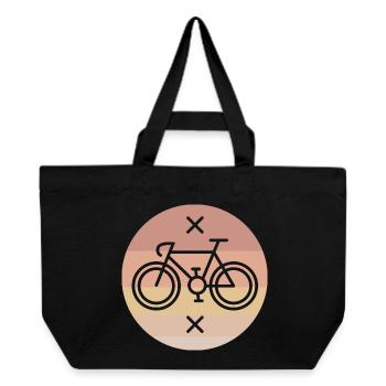 retro road bike gravel vintage lines single speed - Recycled Shopping Bag Stanley/Stella - black - Front