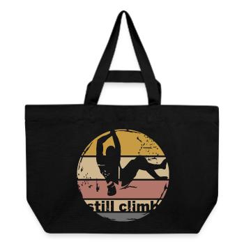 klettern retro bouldern symbol logo vintage icon - Recycelte Shopping Bag von Stanley/Stella - Schwarz - Vorne
