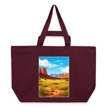 Big Bend Nationalpark Reiseposter Souvenir WPA - Recycelte Shopping Bag von Stanley/Stella - Burgunderrot - Vorne