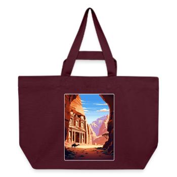 Petra Jordan Affiche de voyage Souvenir Carte Postale Peinture - Cabas recyclé Stanley/Stella - bordeaux - Devant