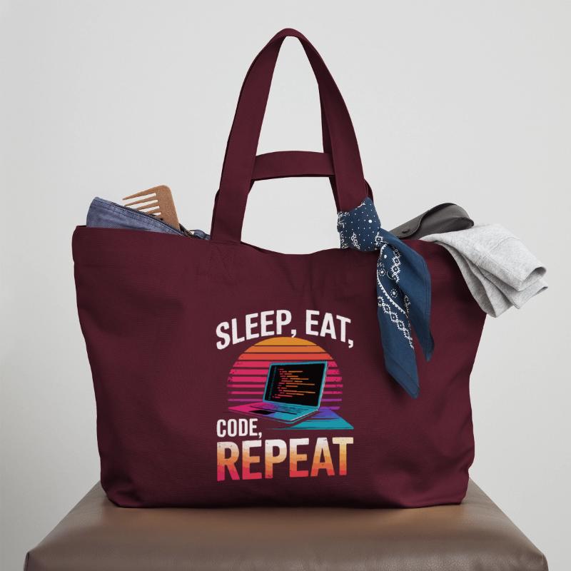 Sleep Eat Code Repeat Gift Programmeur Développeur Cabas recyclé Stanley/Stella