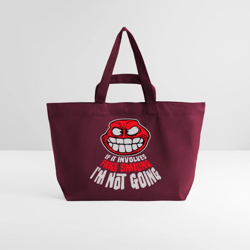 If It Involves Fake Smiling I'm Not Going Spruch Recycelte Shopping Bag von Stanley/Stella