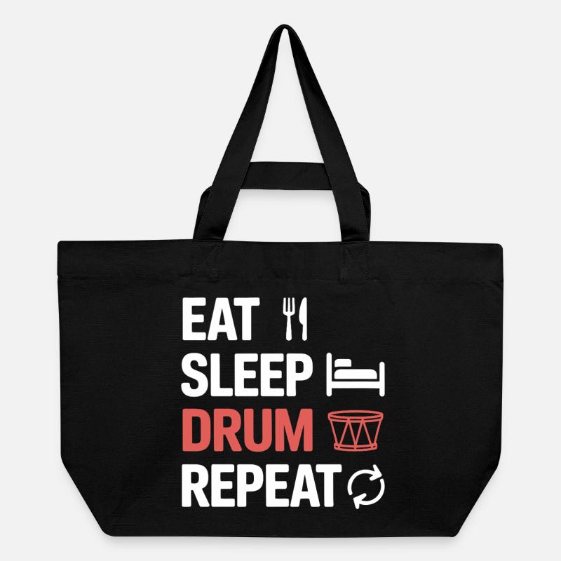 Eat Sleep Drum Repeat - Recycled Shopping Bag Stanley/Stella - black