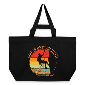 Life is Better with Rock Climbing - Recycled Shopping Bag Stanley/Stella - black - Front