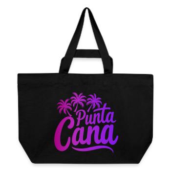 Vacances caribéennes à Punta Cana avec palmiers - Cabas recyclé Stanley/Stella - noir - Devant